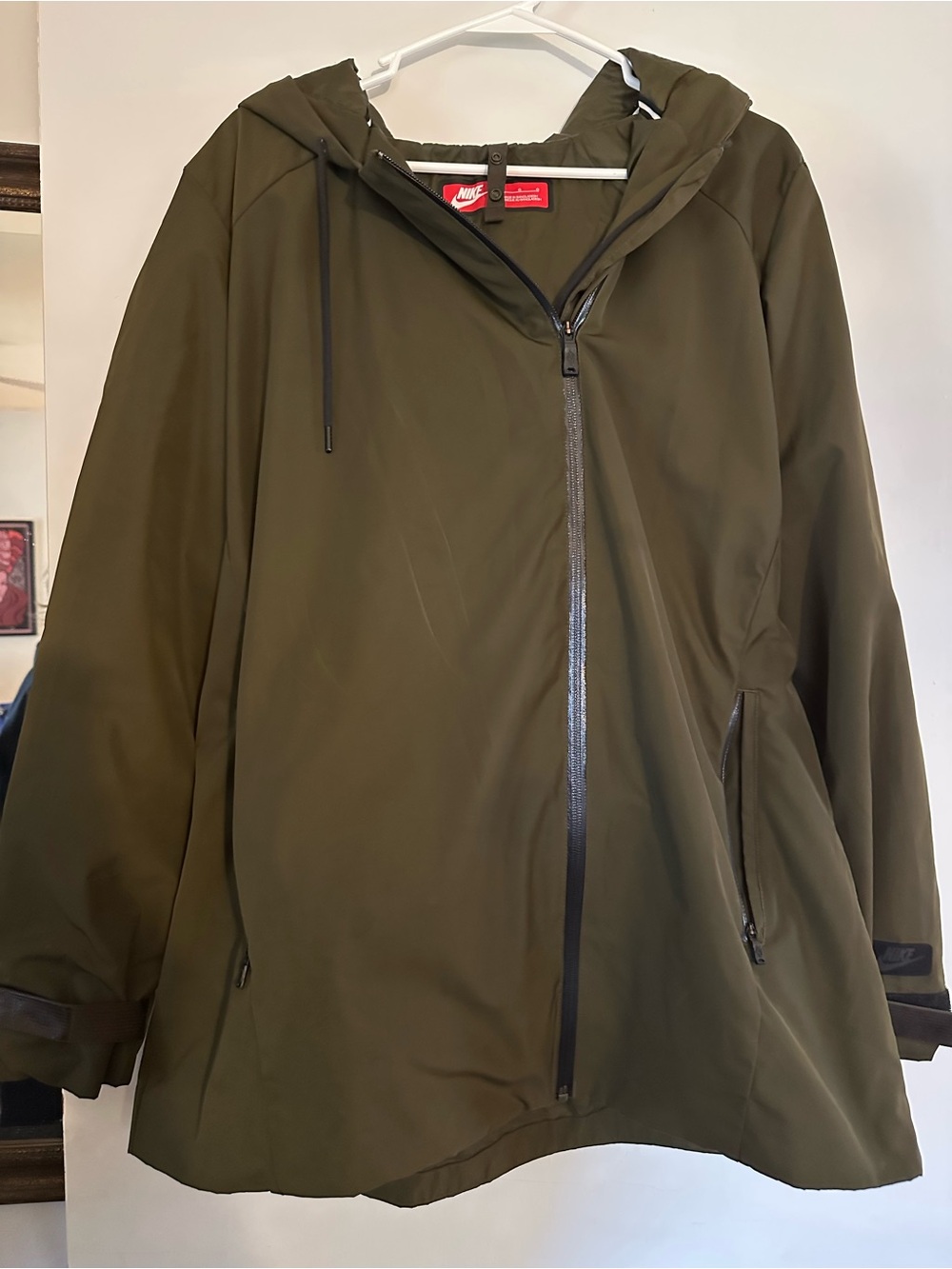 Nike Olive Green Hooded Zip-Up Jacket